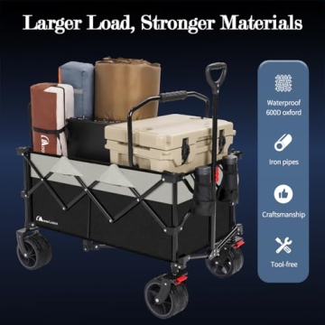 MOON LENCE 220L Heavy Duty Foldable Wagon Cart All-Terrain