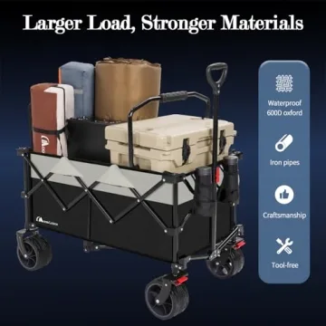 MOON LENCE 220L Heavy Duty Foldable Wagon Cart All-Terrain