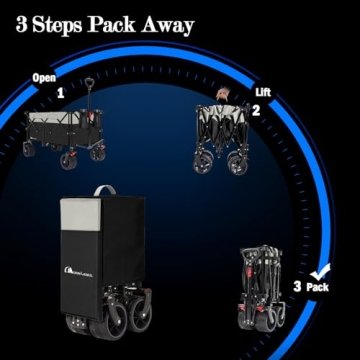 MOON LENCE 220L Heavy Duty Foldable Wagon Cart All-Terrain