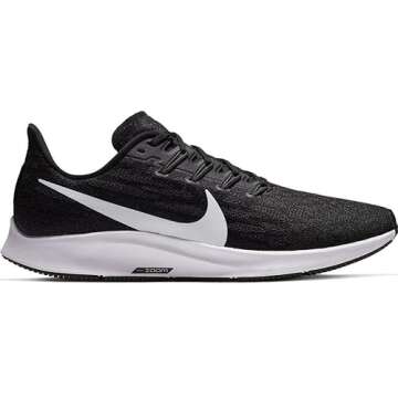 Nike Men's Air Zoom Pegasus 36 Running Shoes, Multicolour Black White Thunder Grey 2, 12