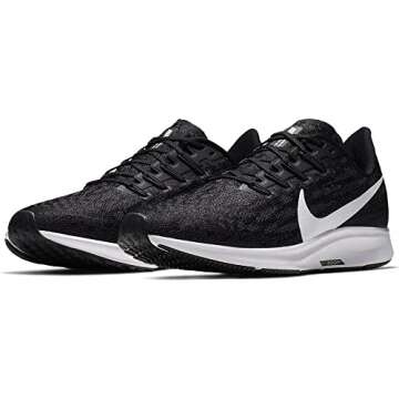 Nike Men's Air Zoom Pegasus 36 Running Shoes, Multicolour Black White Thunder Grey 2, 12