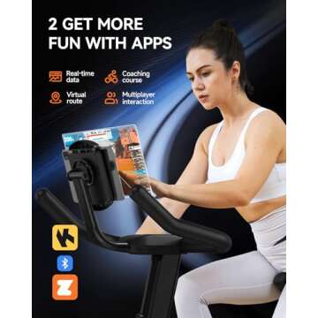 pooboo Exercise Bike, Adjustable Magnetic Resistance Silent Belt Drive, Indoor Cycling Bike for Home...