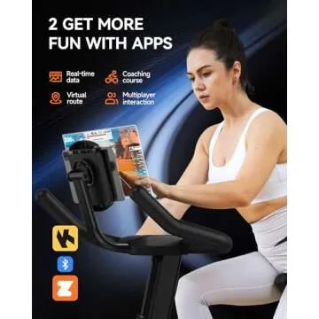 pooboo Exercise Bike, Adjustable Magnetic Resistance Silent Belt Drive, Indoor Cycling Bike for Home...