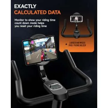 pooboo Exercise Bike, Adjustable Magnetic Resistance Silent Belt Drive, Indoor Cycling Bike for Home Cardio Gym, Fitness Stationary Bike Machine with 350lbs Weight Capacity, Monitor & Tablet Holder