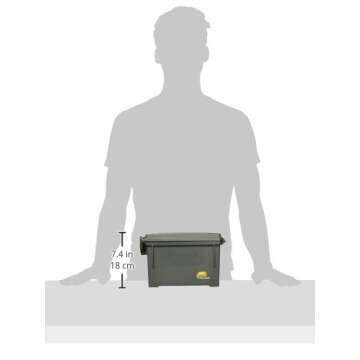 Plano Field Ammo Box, OD Green, Lockable Ammunition Storage Box with Heavy-Duty Carry Handle, Small Plastic Ammo Storage, Water-Resistant Protection, Holds 6-8 Boxes of Ammo