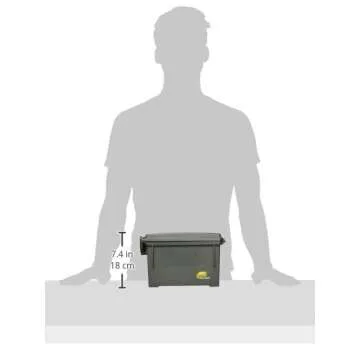 Plano Field Ammo Box, OD Green, Lockable Ammunition Storage Box with Heavy-Duty Carry Handle, Small Plastic Ammo Storage, Water-Resistant Protection, Holds 6-8 Boxes of Ammo