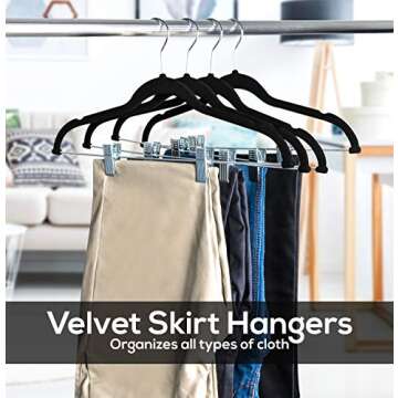 Utopia Home Velvet Skirt Hangers - 24 Pack, Non-Slip & Space Saving