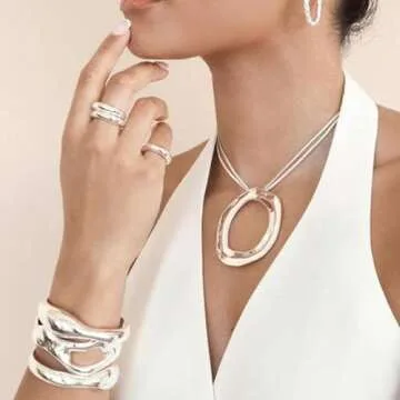 Ettika Silver Cuff. Bracelet for Women, Womens Silver Plated Band Cuff. Wavy Days Cuff, Trendy Jewelry Gifts