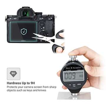 JJC (2 Pack) Tempered Glass Screen Protector Compatible for Sony A7 III A7 II A7R III A7R II A7S II A9, Ultra-Thin Clear Anti-Fingerprint Anti-Scratch 9H Hardness Camera LCD Protector Cover