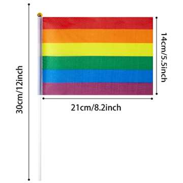 GentleGirl 27 Pack Pride Rainbow Flags Gay LGBT Small Mini Hand Held Stick Flag Set Rainbow Festival...