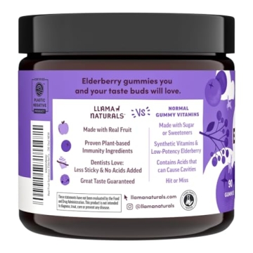 Llama Naturals Elderberry Gummies - Immune Support & Vegan