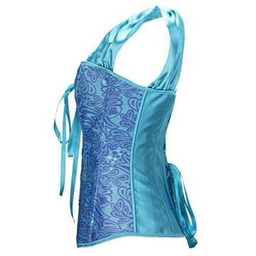 bslingerie® Womens Halloween Costume Princess Bustier Corset Top (S, Blue Princess)