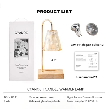 CYANOE Candle Warmer Lamp with 2 Bulbs for All Candles