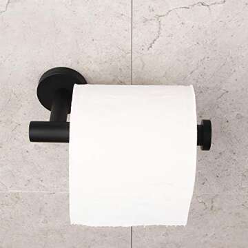 GERZ Bathroom Toilet Paper Holder SUS 304 Stainless Steel Matte Black Tissue Paper Roll Holder Wall ...