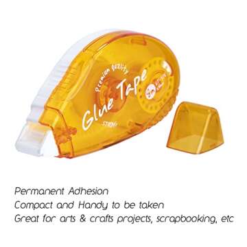 XUXU 6 Pack Double Sided Tape Roller, Scrapbooking Tape, Permanent Adhesive Tape Dispenser Runner for Crafts and Arts Projects, Photo-Safe, 0.3-inch by 315-Inch