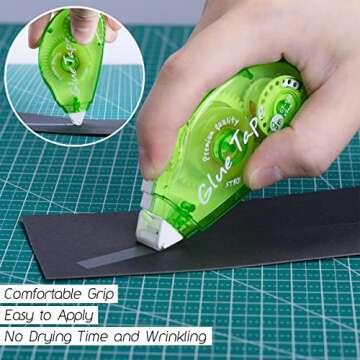 XUXU 6 Pack Double Sided Tape Roller, Scrapbooking Tape, Permanent Adhesive Tape Dispenser Runner for Crafts and Arts Projects, Photo-Safe, 0.3-inch by 315-Inch