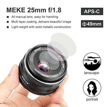 Meike 25mm F1.8 Wide Angle Lens for Sony E Mount Cameras