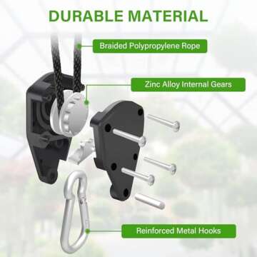 iPower Adjustable Rope Clip Hanger, 150lbs Capacity