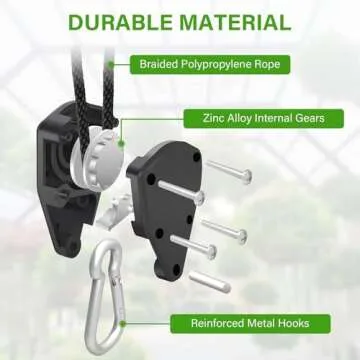 iPower Adjustable Rope Clip Hanger, 150lbs Capacity