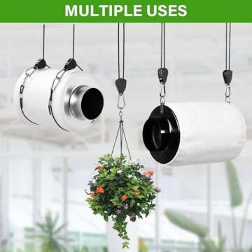 iPower Adjustable Rope Clip Hanger, 150lbs Capacity