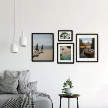 TRAHOME 8x10 Picture Frame Set - Stylish Solid Wood Frames