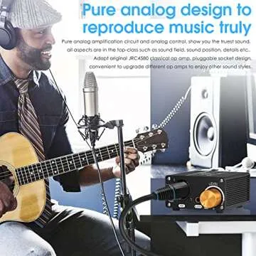 Douk Audio Balanced Headphone Amp Amplifier with XLR Input and 4.4mm Headset Jack for PC, TV, CD Player, Mini Desktop, 18-600 ohm (U5)