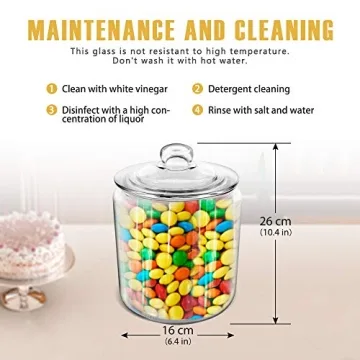 Masthome 1 Gallon Airtight Glass Storage Jar
