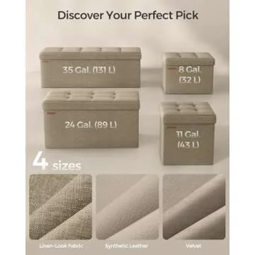 SONGMICS Mazie Collection - 30 Inches Folding Storage Ottoman Bench, Ottoman Foot Rest, End of Bed Bench, Storage Chest, Load 660 lb, for Living Room, Bedroom, Entryway, Camel Brown ULSF047R01