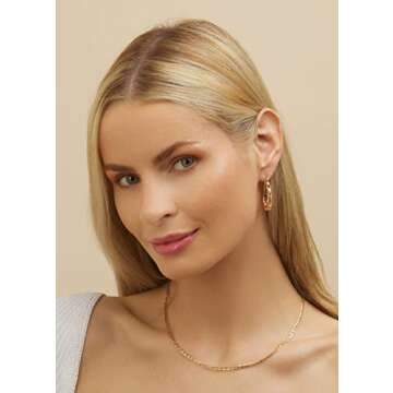 Elegant Barzel 18K Gold Plated Filigree Hoop Earrings