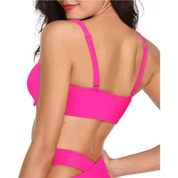 Tempt Me Hot Pink Push Up Bikini Top for Summer Fun
