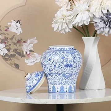 Elegant Chinese Ginger Jars - Antique Blue and White Style