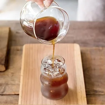 URMAGIC Vintage Glass Cups - Wave & Fluted Design 18 Oz