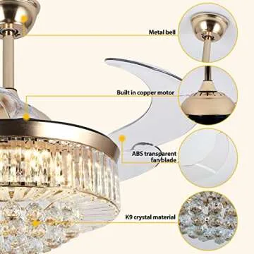 WWahuayuan 42" Elegant Ceiling Fan with Remote Control