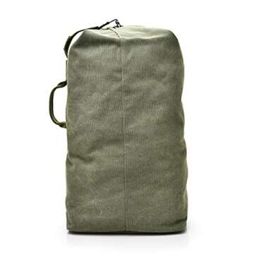 Large Capacity Travel Climbing Bag Tactical Military Duffel Bag Top Load Double Strap Canvas Backpac...