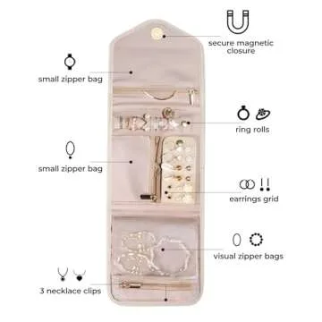 BAGSMART Travel Jewelry Organizer Case Compact and Stylish