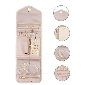 BAGSMART Travel Jewelry Organizer Case Compact and Stylish