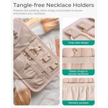 BAGSMART Travel Jewelry Organizer Case Compact and Stylish