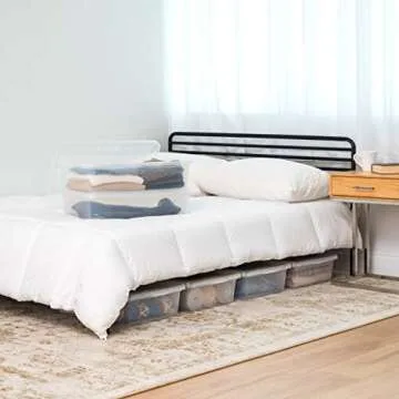 IRIS USA 28 Qt Clear Storage Box, BPA-Free Plastic Stackable Bin with Lid, Containers to Organize Closet Shelves, Clothes, Blankets, Towels, Classroom Organization Teacher Tools, 6 Pack