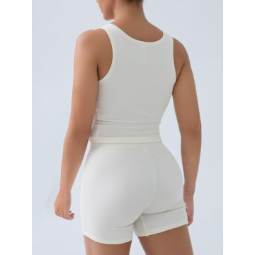 SHAPERX Women's Stylish 2 Piece Activewear Ribbed Set