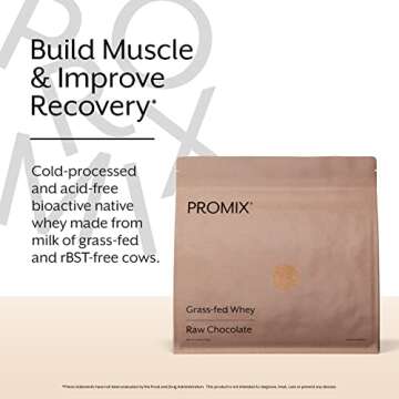 Promix Whey Protein Powder, Raw Chocolate - 2.5lb Bulk - Grass-Fed & 100% All Natural - ­Post Worko...
