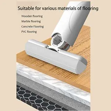 ysnsgmn Portable Mini Mop,Self-Squeeze Mini Mop for Small Spaces,Wet and Dry Desktop Cleaning Mini Mop,Hand Free Squeeze Mop,Glass(2 Cotton Heads + 1 Squeeze Handle), White