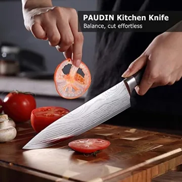 PAUDIN 8" Chef Knife - Ergonomic & Sharp Kitchen Essential