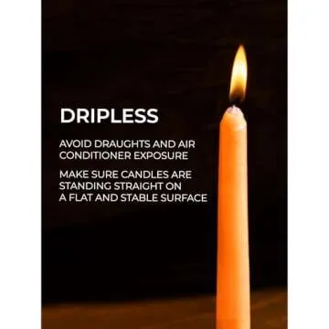 CANDWAX 10 inch Taper Candles Set of 12 - Tall Candles Unscented - Orange Tapered Candle Sticks Perfect as Halloween Taper Candles - Orange Candles