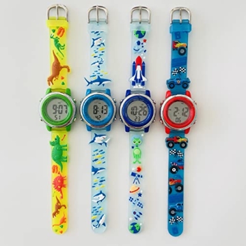 Shark 3D Digital Kids Watch - Waterproof & Colorful
