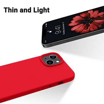 OTOFLY Designed for iPhone 14 Plus Case, Silicone Shockproof Slim Thin Phone Case for iPhone 14 Plus 6.7 inch （Red）
