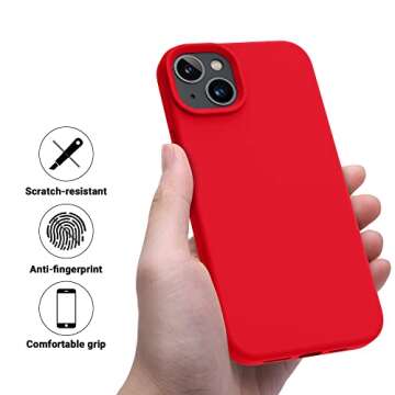 OTOFLY Designed for iPhone 14 Plus Case, Silicone Shockproof Slim Thin Phone Case for iPhone 14 Plus 6.7 inch （Red）