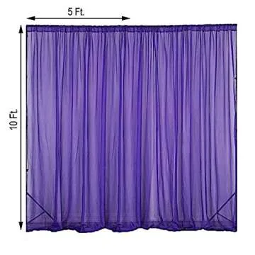 BalsaCircle Elegant Purple Sheer Drapes for Events
