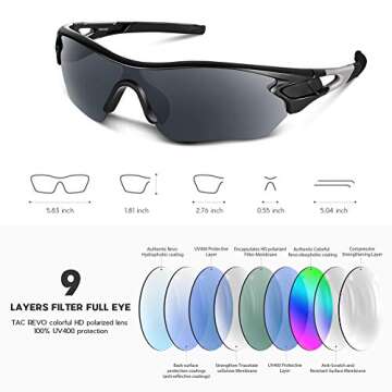 BEACOOL Polarized Sports Sunglasses for Men Women Youth Baseball Cycling Running Driving Fishing Golf Motorcycle TAC Glasses