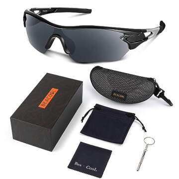 BEACOOL Polarized Sports Sunglasses for Men Women Youth Baseball Cycling Running Driving Fishing Golf Motorcycle TAC Glasses
