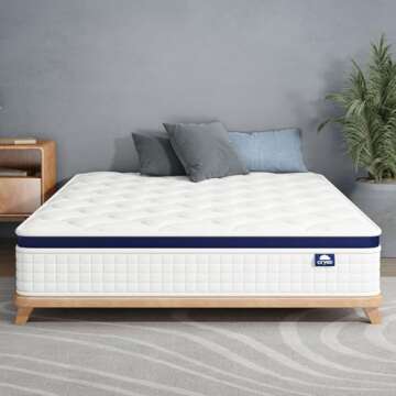 Crystli 14 Inch Queen Mattresses Bed in A Box, Queen Size Hybrid Mattress with Zero Pressure Foam, I...